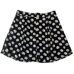 Fun & Flirt Skirt Women's Daisy Print Lined Pleated Zip Back Medium